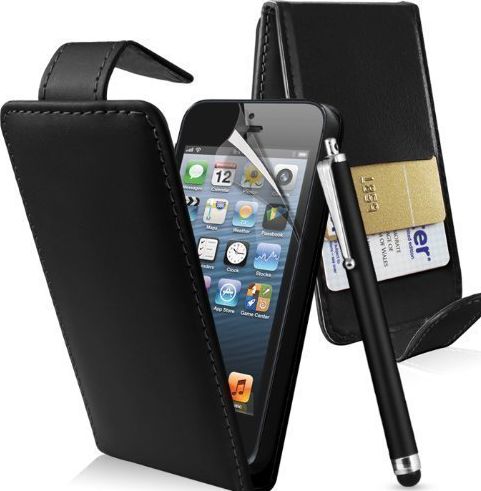 Connect Zone TM New Apple iPod Touch 5th Generation Flip Case Cover Stand & Stylus Pen Black