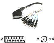 CONNEX SCART TO 6 PHONO PLGS