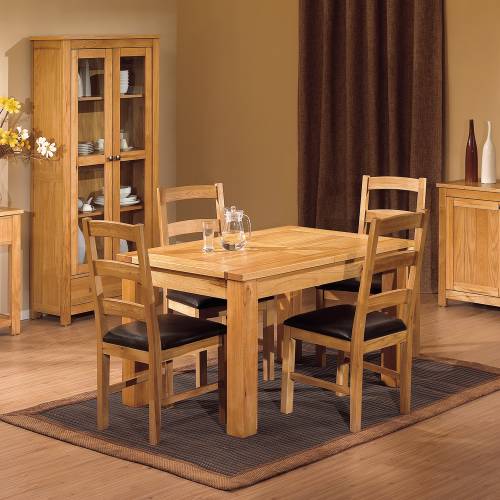 Contemporary Oak Gloucester Oak Small Extending Table with 6