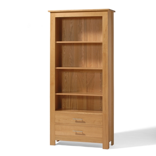 Contemporary Oak Home Office Furniture Contemporary Oak Bookcase 2 Drawer 808.608