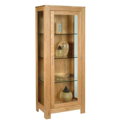 Contemporary Oak Range Contemporary Oak Glass Display Cabinet 303.245