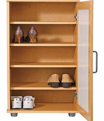 Contemporary Shoe Storage Cabinet - Beech Effect