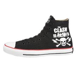Converse All Star Hi The Clash Skull Shoes-Blk/Red
