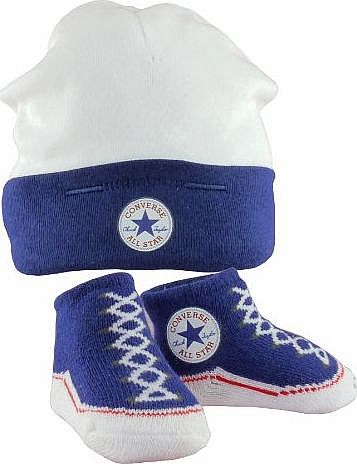 Baby Hat & Booties Socks - Navy