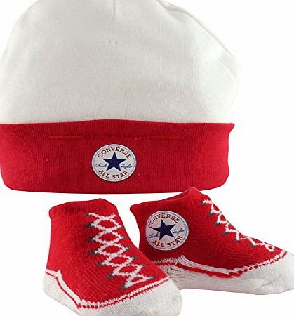 Baby Hat & Booties Socks - Red