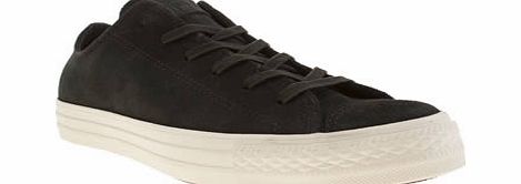 Black Burnished Suede Oxford Trainers