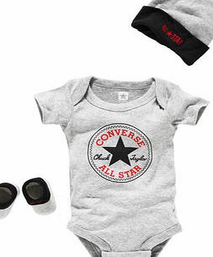 Converse Charcoal 3 Piece Baby Gift Set - 0-6