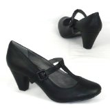 Garage Shoes - Tattoo - Womens Medium Heel Shoe - Black Size 8 UK