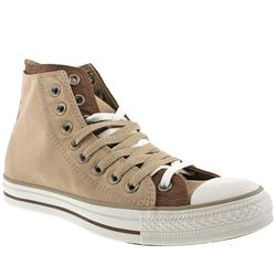 Male Converse All Star Hi Double Fabric Upper in Beige and Brown