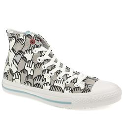 Converse Male Red A/S Hi Fabric Upper in White and Grey