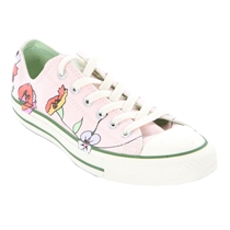 Converse Pale Pink CT Floral Vine Ox Trainers