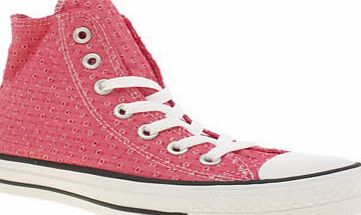 Pink All Star Summer Material Hi Trainers