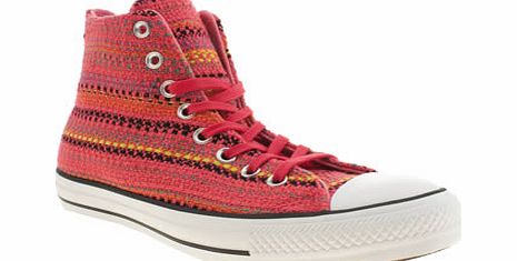 Pink All Star Winter Material Hi Trainers