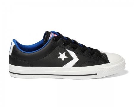 Star Player Ox Black/White Leather