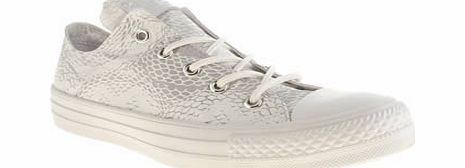 White All Star Reptile Print Ox Trainers