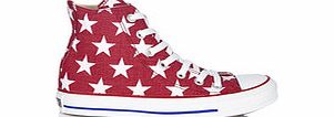 Womens CT red and white canvas hi-tops