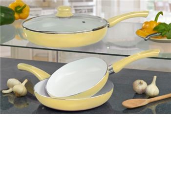 Cooks Professional - Cream Ceramic Pan Set -