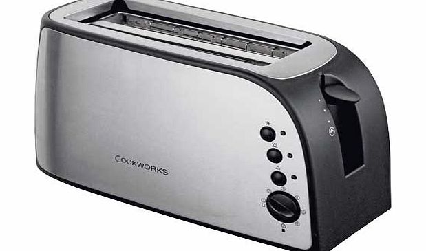 Cookworks XB8133 4 Slice Toaster - Stainless Steel