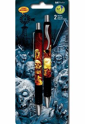 Cool Gel Pens The Walking Dead Zombie Comic Artist Tony Moore Set of Two Gel Pens 0.7mm Black