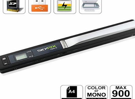COOLEAD High Resolution 900DPI Portable Scanner, Mini SKYPIX Handy Handheld, A4 Color Photo, Easy to Instantly Scan and Digitize Anything
