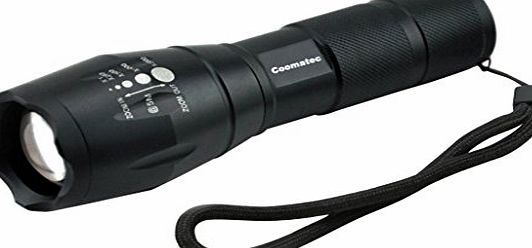 Coomatec SD-100 LED Torch Zoomable Tactical Flashlight 900 High Lumens Ultra Bright Militac Portable Outdoor Water Resistant Torch