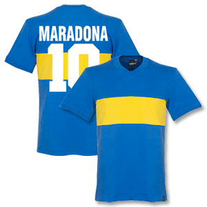 Copa 1960s Boca Juniors Retro Shirt   Maradona 10