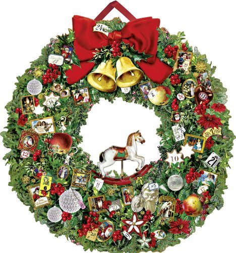 Christmassy Wreath Traditional Card Christmas Advent Calendar