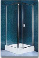 Coram Optima Pivot Door 760mm / Silver Frame / Plain Glass