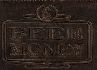 Corder London BEER MONEY - DK GREEN - BROWN - DK BROWN - Distressed Leather Bifold Wallet with Unique Embossed Design by Corder London (Dark Brown)