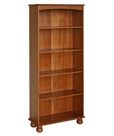Antique Honeyed Five Shelf Bookcase
