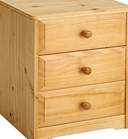 Core Products Balmoral 3 Drawer Pine Bedside Cabinet