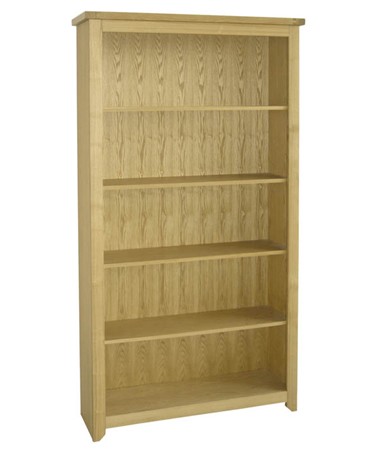 Natural Hardwood Five Shelf Bookcase