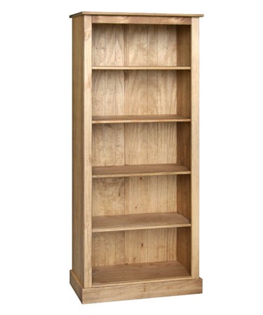 Traditional Waxed Pine Five Shelf Bookcase