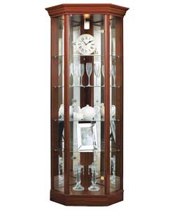 Corner Display Cabinet with Pelmet - Mahogany