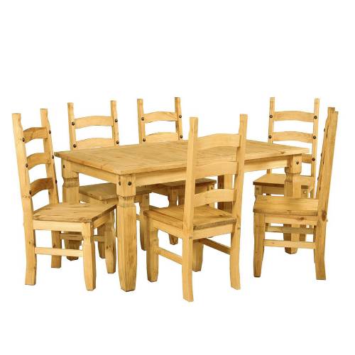 Corona Mexican Pine Furniture Corona Pine Dining Set (x 6 Chairs)