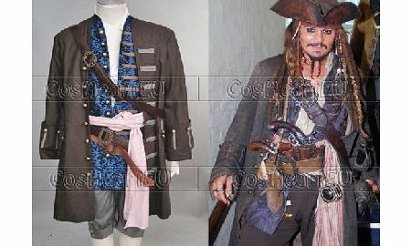 Pirates of the Caribbean 4: Jack Sparrow cosplay Costume Set Mans clothes