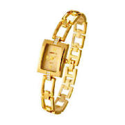 Ladies Gold Dial Stone Set Bracelet