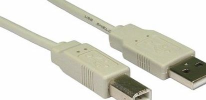 Costa Less Online 5m USB 2.0 A to B Printer Data Cable Traditional Beige Colour For Printer, Scanner, Photo Copier, All in One Printers and Thermal Dymo