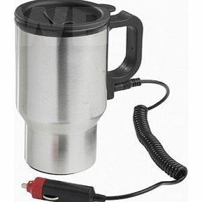 Stainless Steel Thermal Electric Auto Heated 12V In Car Truck Van Travel Car Mug Cup 450ml No Spill Lid