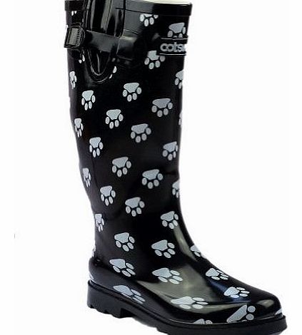 Collection Dog Paw Welly / Womens Boots (6 UK) (Black)