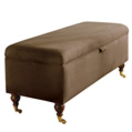 Cotswold Company Faux Suede Ottoman - chocolate