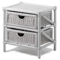 Cotswold Company Rattan Chest - white 2 drawer pair