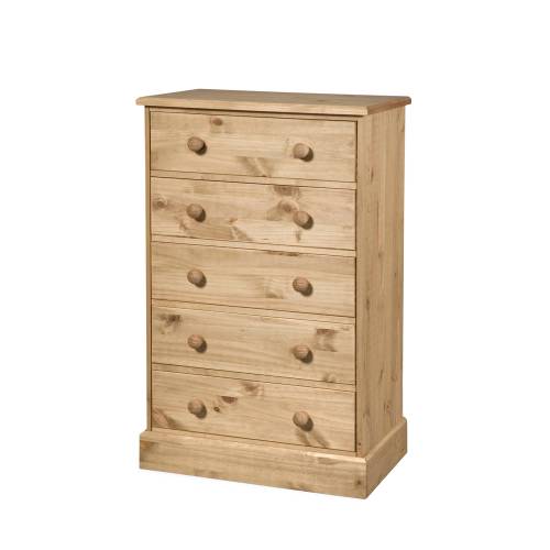 Cotswold Flat Pack Pine Cotswold 5 Drawer Chest wide