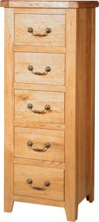 cotswold Oak 5 Heights Chest Of Drawers