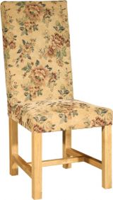Oak Fabric Chairs - Pair