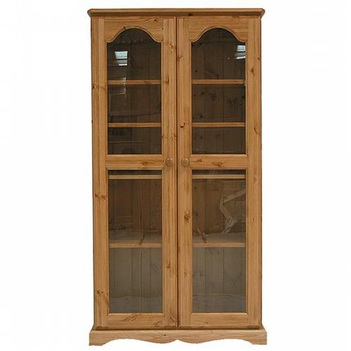 Cotswold Pine Bookcase 5`(Glass Doors)