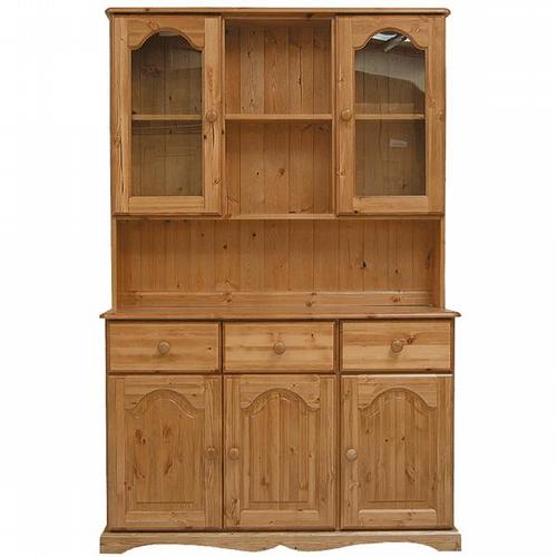 Cotswold Occasional Pine Furniture Country Pine 4 Sideboard with Glazed Top