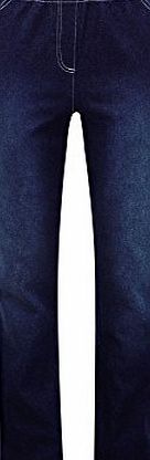 Cotton Traders Womens Ladies Pull On Stretch Bootcut Trousers Pants 27`` Dark Blue 10