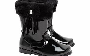 Couche Tot Josephine black patent and bow boots