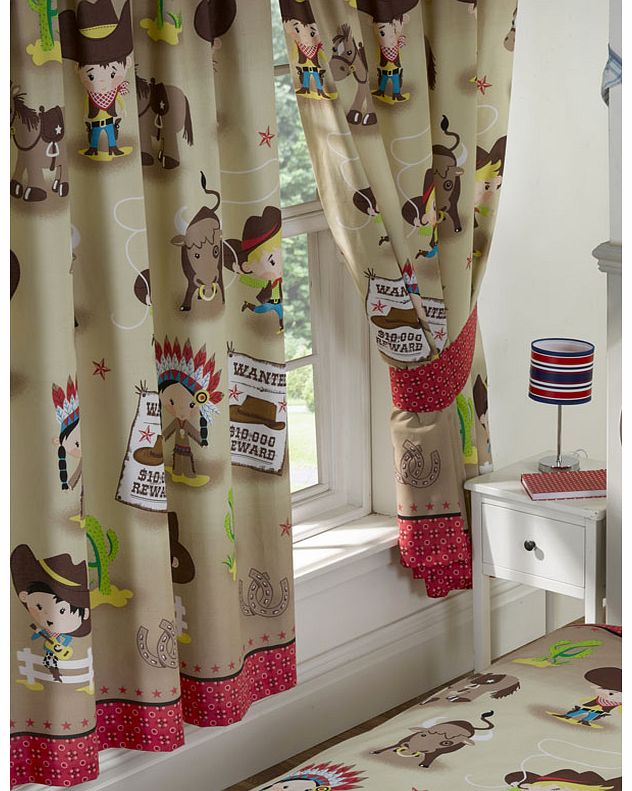 Cowboys Howdy Cowboy Lined Curtains
